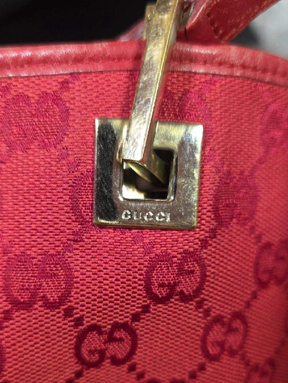 Gucci Red GG Monogram Tote